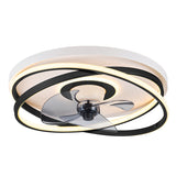 500 MM Black White Low Ceiling Light with Fan LED Chandelier - Warm White