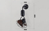 BLACK WOOD FINNISH WALL FAN LIGHT WITH NATURAL COLOR BLADE (Cage)