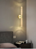 600 MM LED Electroplated Gold Crytal Long Metal Wall Light for Living Room Drawing Room - Warm White