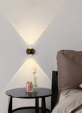 6W LED Matt Black 2-Way Waterproof Outdoor Wall Lamp Up Down Light - Warm White