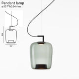 LED Glass Smokey Ash Black Pendant Lamp Ceiling Light - Warm White