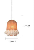 300MM Rattan Earthly Wabi Sabi Pendant Hanging for Living Room Outdoor Light - Warm White