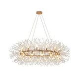 800 MM Crystal Gold LED Chandelier Light for Living Room Round Dining Room
