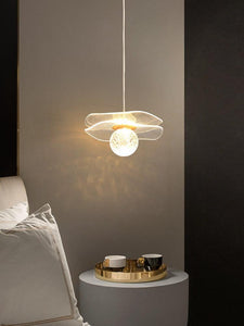 LED 1 Light Modern LED Gold Acrylic Pendant Hanging Light - Warm White - Ashish Electrical India