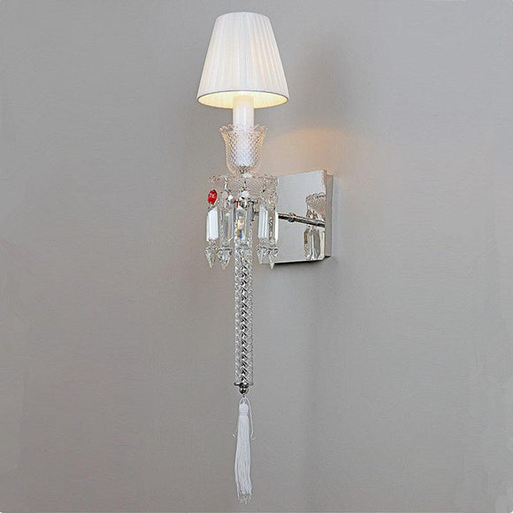 Silver Wall Light Electroplated with Fabric Shade - Warm White