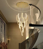 11-LIGHT LED CRYSTAL DOUBLE HEIGHT STAIR CHANDELIER - WARM WHITE - Ashish Electrical India