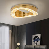 500 MM Crystal Surface Brass Chandelier for Low Height Ceilings