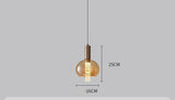 Amber Glass Crystal Pendant Light for Bedside Hanging Light