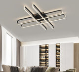 4 Light Curvy Black Modern LED Chandelier Lamp - Warm White - Ashish Electrical India