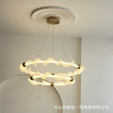 2 Rings Fabric Design Glass Modern LED Chandelier - Warm White