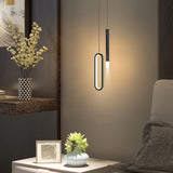 2 Light Modern LED Oval Black Pendant Lamp - Warm White