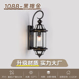 Outdoor Wall Light Fixture Black Gold Wall Waterproof Lights Glass Shade