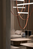 2 Light 1200MM Tan Color Leather Belt Chandelier Hanging Lamp - Warm White - Ashish Electrical India