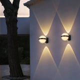 3 LED Outdoor Black Wall Lamp Up and Down Wall Light Waterproof (Warm White)