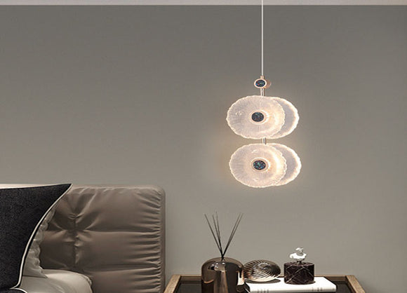 Led Gold Pendant Light for Bedside Dining Hanging Light - Warm White