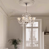 8 LIGHT Glass Shade ITALIAN CHANDELIER CEILING LIGHTS HANGING