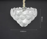 600 MMGold Metal White Glass LED Chandelier Hanging Suspension Lamp - Warm White - Ashish Electrical India