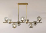 10 Light French Gold Smokey Glass Chandelier Ceiling Lights - Warm White