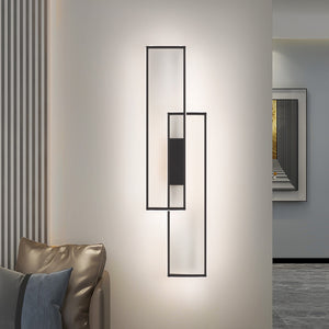 600x200 MM LED Black Long Wall Light Living Room Bedside Light - Warm White