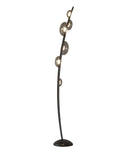 Black Leather Floor lamp Living Room Light with Tinted Glass for Home Lighting Standing lamp - Warm White