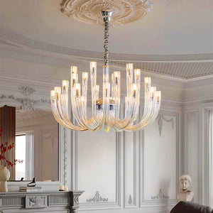 16 ARM Champagne Gold GLASS Spanish CHANDELIER CEILING LIGHTS HANGING LAMP - WARM WHITE