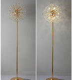 Gold Crystal Metal Floor lamp with Shade Living Room Standing lamp