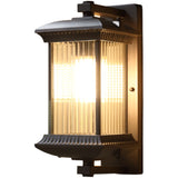 Outdoor Wall Light Fixture Brown Wall Waterproof Lights Glass Shade
