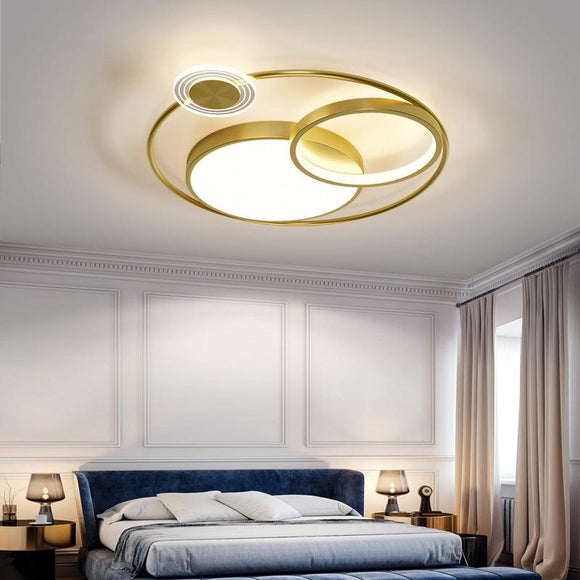 570 MM Modern Gold Square LED Chandelier Lamp - Warm White