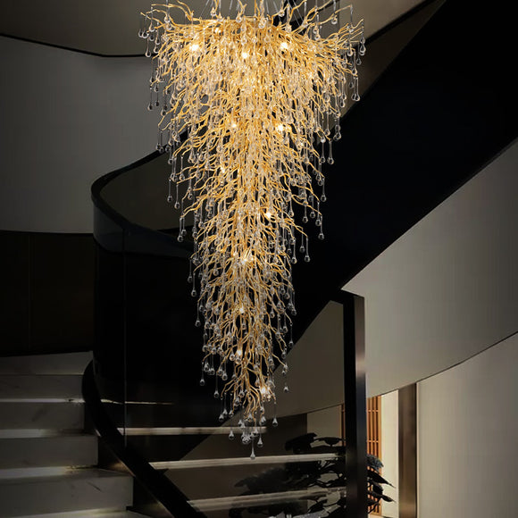 1600MM LONG CRYSTAL DOUBLE HEIGHT DUPLEX CHANDELIER - WARM WHITE