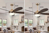 52 Inch 5 Blade Wind lamp Gold ceiling fan remote Controlled - Dark Wood