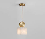 led Gold White Stone Hanging Pendant Ceiling Light