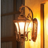Outdoor Wall Light Fixture Gold Color Exterior Lantern Waterproof Lamp - Warm White - Ashish Electrical India
