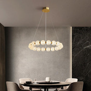 600 MM Gold Metal LED Acrylic Chandelier Hanging Suspension Lamp - Warm White - Ashish Electrical India