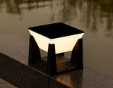 150MM Square Pillar Light Gate Lamp Metal Acrylic E27 Lantern Post (Color : Black)