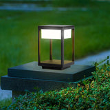 Led Modern Pillar Light Black Metal Gate Lamp E27 Lantern Post - Warm White