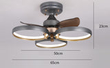 650 MM Grey Low Ceiling Light with Fan LED Chandelier - Warm White