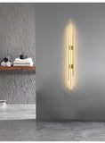 800 MM LED Stainless Steel Electroplated Gold Long Sleek Tube Wall Light - Warm White - Ashish Electrical India