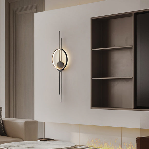 600 MM LED Black Long Zing Wall Light Living Room LCD Panel Light - Warm White
