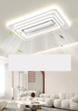 1100x700 MM Square Low Height Ceiling Light with Bladeless Fan LED Chandelier - Warm White