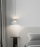 1 Light LED Glass Smokey Black Gold Pendant Ceiling Light - Warm White