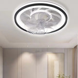 500 MM White Low Ceiling Light with Fan LED Chandelier - Warm White