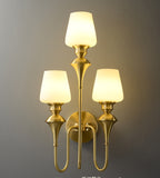 3 Light Gold Metal Wall Light for Living Room Drawing Room Bedroom - Warm White