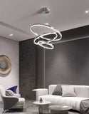 3 Light 3 800MM Ring Silver LED Chandelier Hanging Ceiling Lamp - Warm White