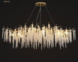 1200MM LONG GOLDEN Long Drop CRYSTAL CHANDELIER CEILING LIGHTS HANGING - WARM WHITE - Ashish Electrical India