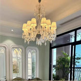 8 LIGHT Shade Clear GLASS ITALIAN CHANDELIER CEILING LIGHTS HANGING - WARM WHITE
