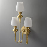 3 Light Gold Metal Wall Light for Living Room Drawing Room Bedroom - Warm White