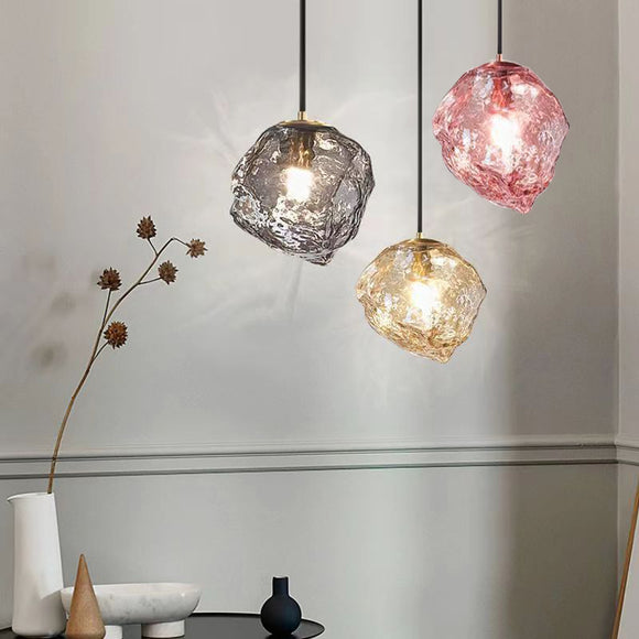 3 Light Led Color Glass Pendant Ceiling Hanging Light - Warm White