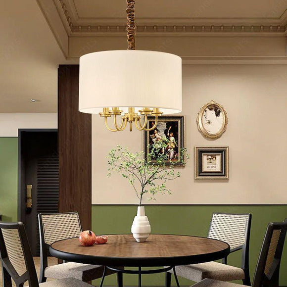 4 Light 500MM Gold Italian Shade Chandelier Light for Dining Hall