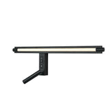 LED Black Long Bedside Wall Light with Spot - Warm White