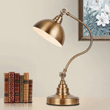 Traditional Banker’s Lamp, Antique Style Desk Lamp Fixture, Satin Brass Finish, Metal for Home and Office Table